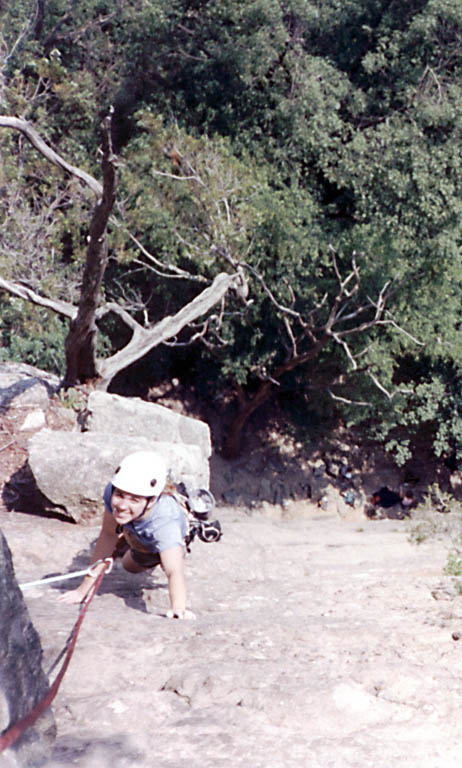 Lindsay following the second pitch of Maria. (Category:  Rock Climbing)
