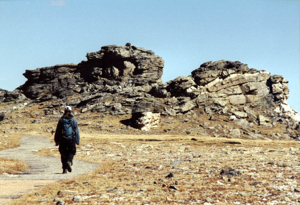 Lauren hiking Rock Cut trail. (Category:  Rock Climbing)