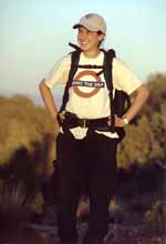 Lauren smiling in the setting sun. (Category:  Rock Climbing)