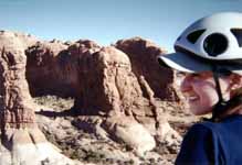 Lauren at the summit of Owl Rock. (Category:  Rock Climbing)