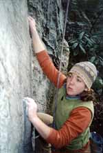 Lindsay climbing. (Category:  Rock Climbing)