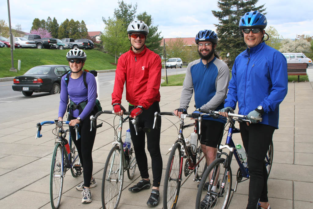 Alana, me, Rich and Mike getting ready to ride. (Category:  Biking)