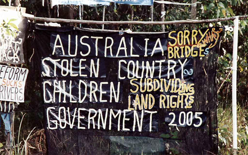 Aboriginal protest signs along the Brue Highway. (Category:  Travel)