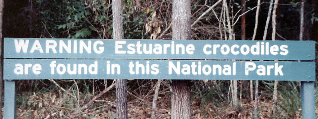 Crocodile warning. (Category:  Travel)