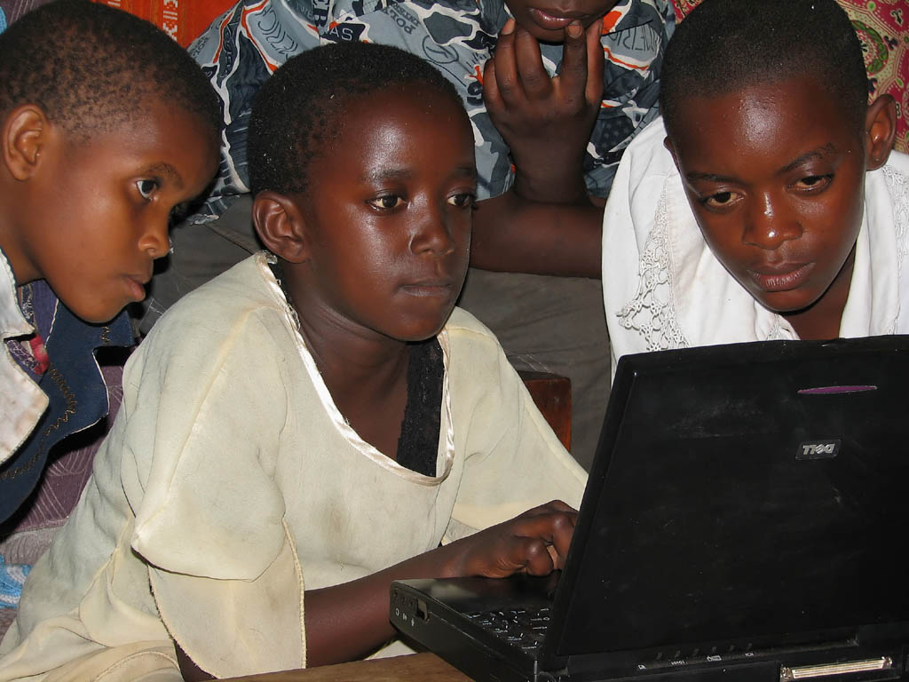 Fatuma and Habiba rapidly developing computer skills. (Category:  Travel)