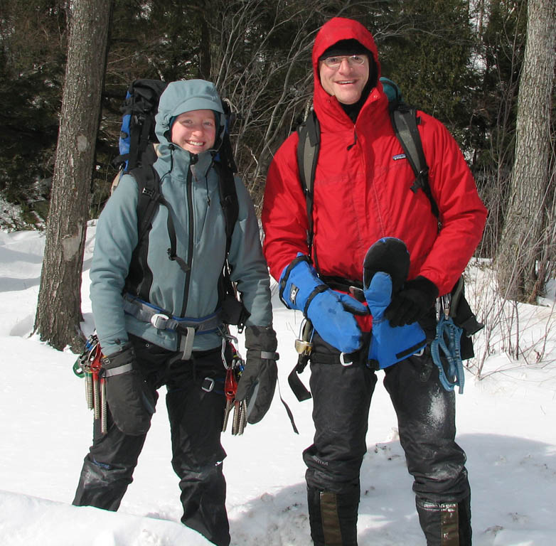 Getting ready to climb Multiplication Gully. (Category:  Ice Climbing)