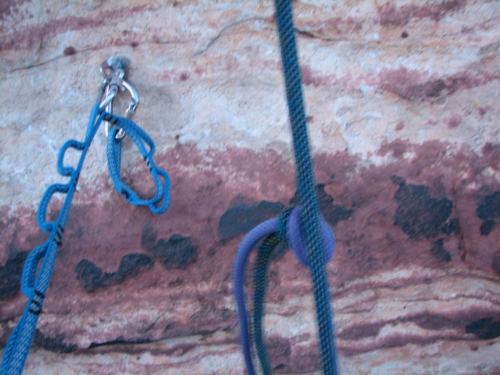 This blurry shot is the only one I took during our rappel epic on Cat in the Hat. (Category:  Rock Climbing)