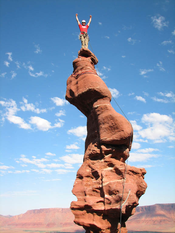 Ryan on top of Ancient Art. (Category:  Rock Climbing)