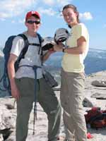 Ryan and Jess with their Black Diamond Half Dome helmets on top of Half Dome. (Category:  Rock Climbing)