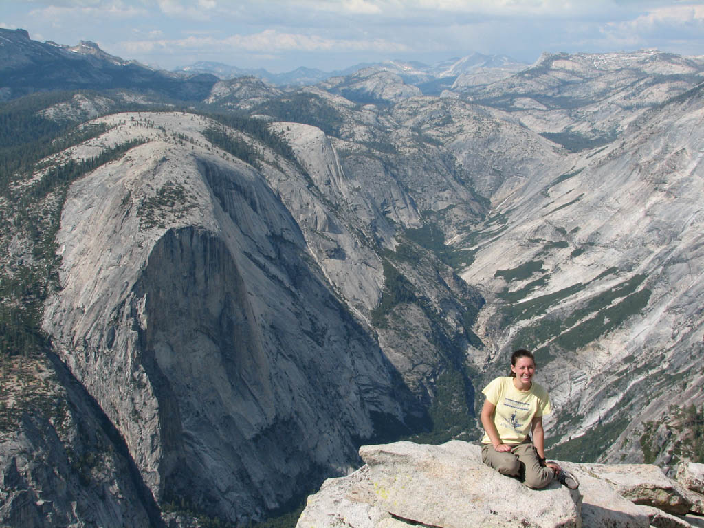 Jess on top of Half Dome. (Category:  Rock Climbing)