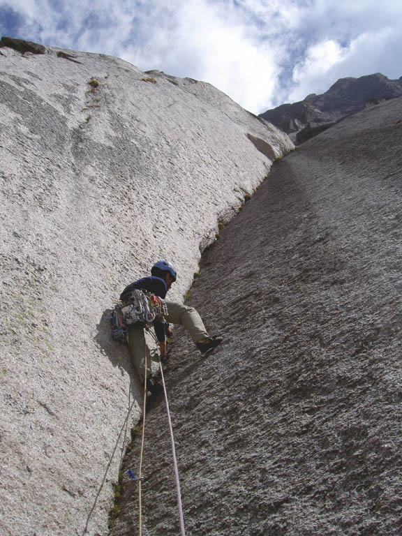 Joe leading the second pitch of Super Direct. (Category:  Rock Climbing)