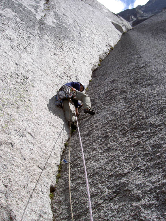 Joe leading the second pitch of Super Direct. (Category:  Rock Climbing)