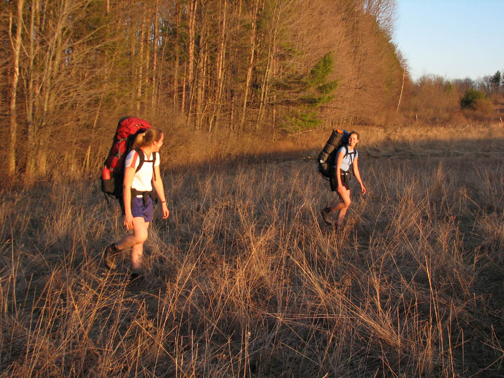 Julia and Heather at sunset. (Category:  Backpacking)