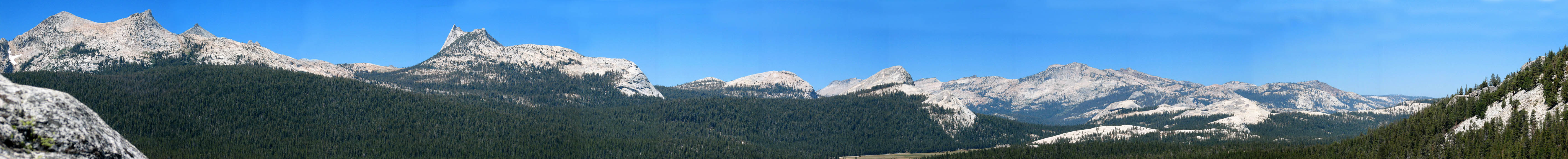180 degree panorama of Tuolumne. (Category:  Rock Climbing)