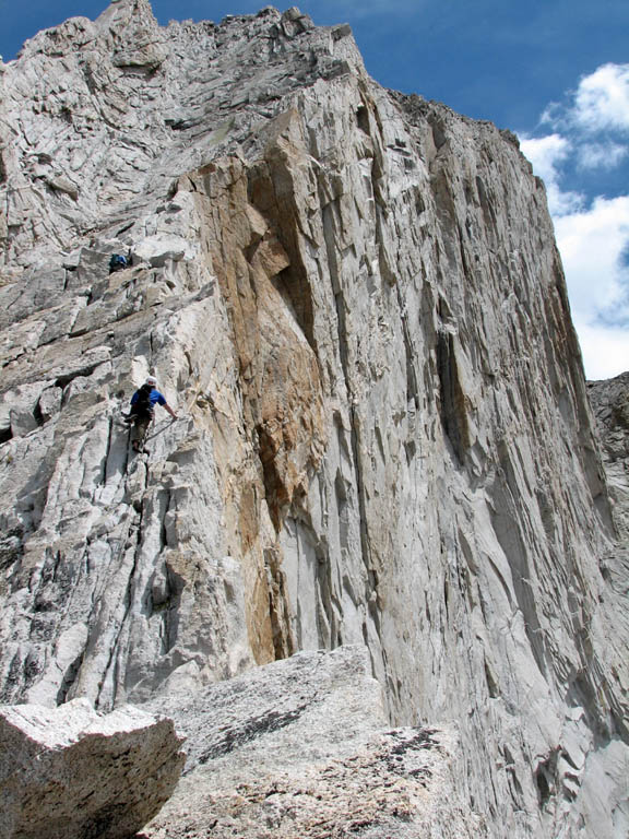 Jason starting the knife edge ridge. (Category:  Rock Climbing)
