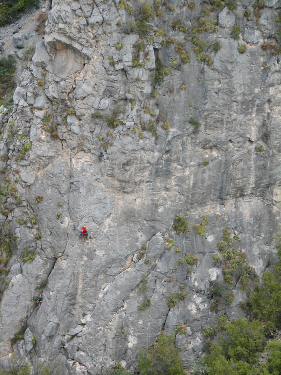 Keith climbing on Mini Super Wall.  Shot from Space Boyz. (Category:  Rock Climbing)