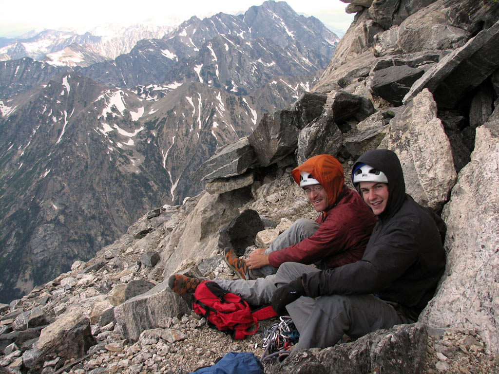 Me and Guy at the upper saddle of the Grand Teton. (Category:  Rock Climbing)