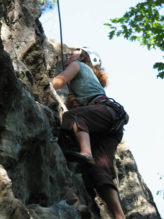 Katie on War and Peace. (Category:  Rock Climbing)