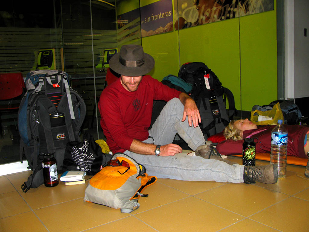 One final siesta in the airport before heading back to the United States. (Category:  Travel)