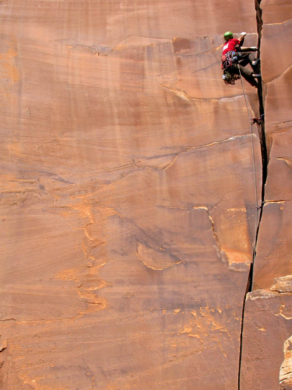Josh leading Way Nutter. (Category:  Rock Climbing)