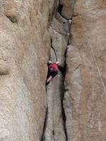 Mike on Climb and Punishment. (Category:  Rock Climbing)