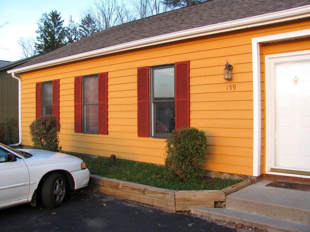 Front of the house with shutters installed. (Category:  Residence)