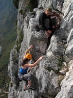 Jess and Emily at the top of Fini au Pipi. (Category:  Travel)