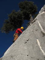 Me climbing at Les Hauts Vernis. (Category:  Travel)