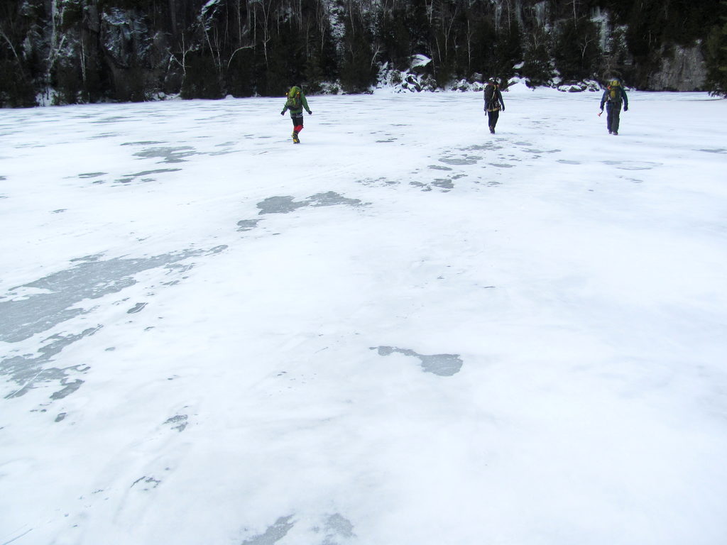 Walking across Chapel Pond (Category:  Ice Climbing)