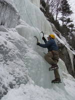 Tony climbing. (Category:  Ice Climbing)