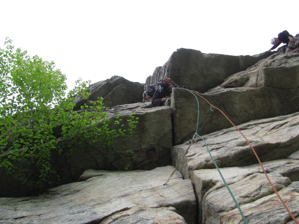 Yamin leading Shockley's Ceiling. (Category:  Rock Climbing)
