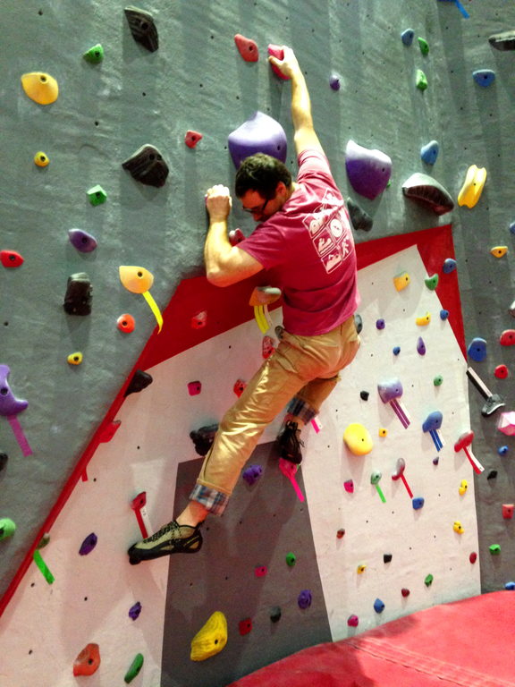 I would have sent the pink boulder problem, except I dabbed in the middle. (Category:  Rock Climbing)