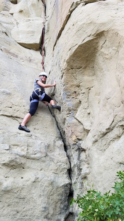 Taylor on Betty Rubble (Category:  Rock Climbing)