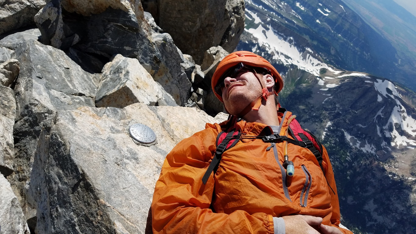 Summit selfies are a thing on the Grand. Really. (Category:  Rock Climbing)