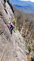 Camille coming up Gemini (Category:  Rock Climbing)