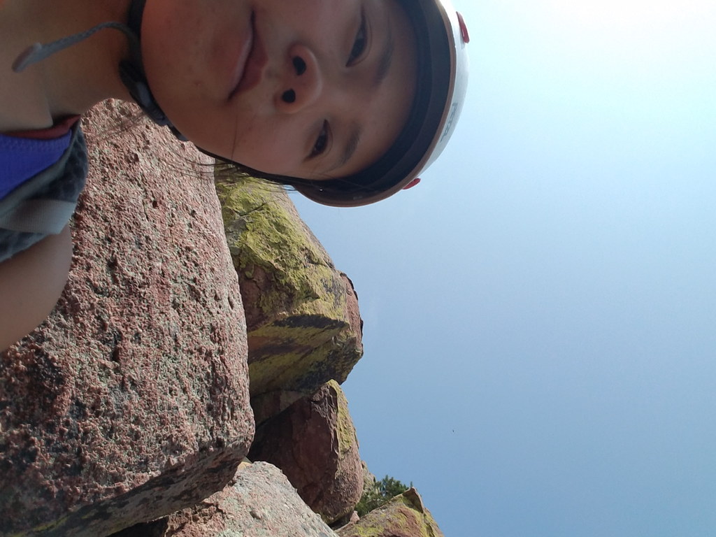 Cathy tried to take the summit selfie (Category:  Climbing)