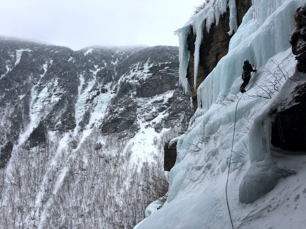 Libby leading Watership Down (Category:  Ice Climbing)
