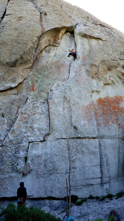 Emily leading Animal Cracker (Category:  Climbing)